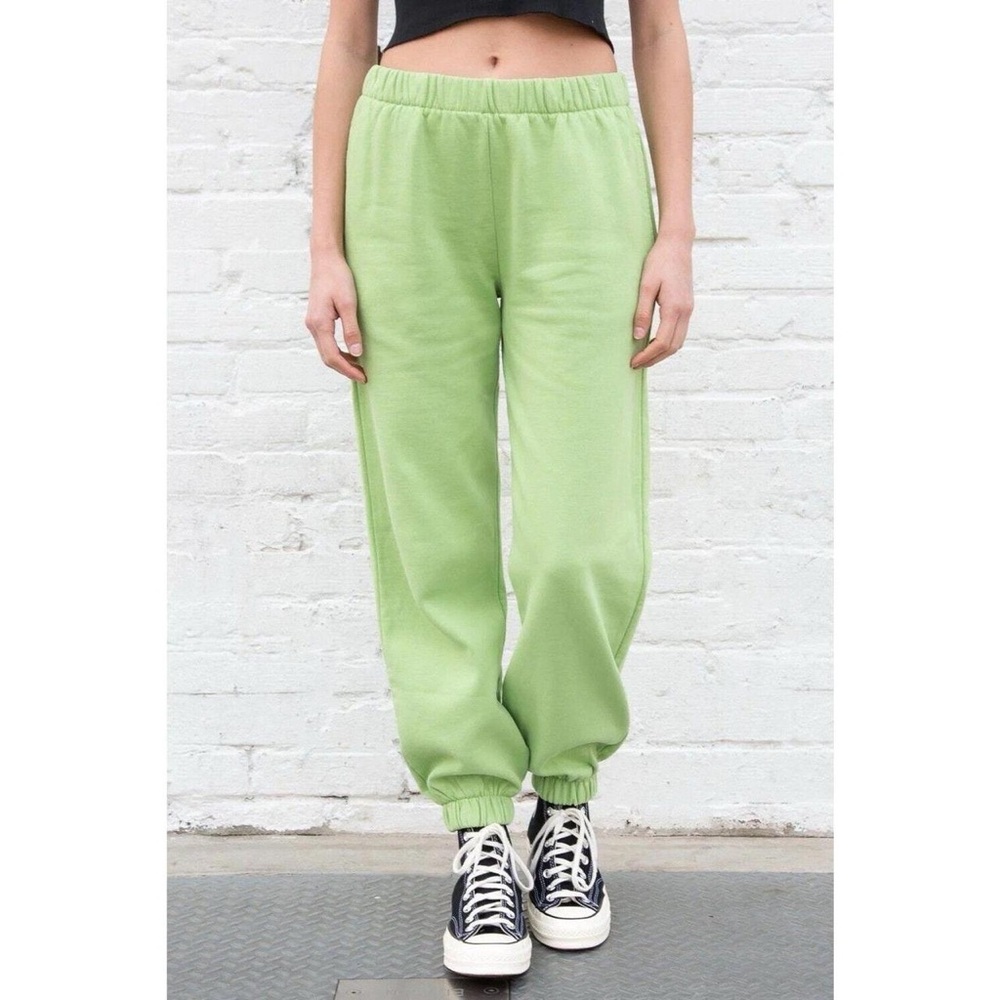 Brandy Melville Lime Green Cotton Blend Joggers
